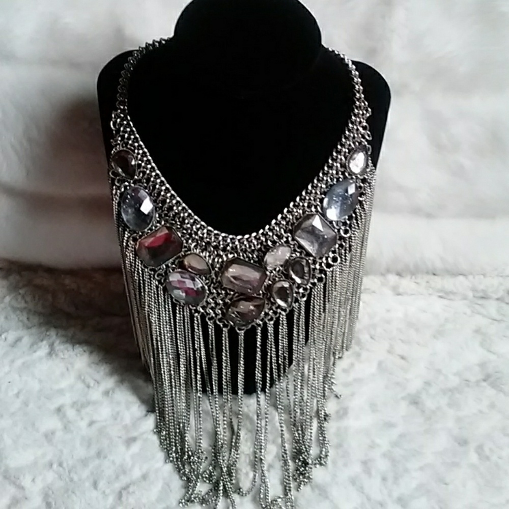 Multi Strand Chain Statement Necklace - image 1